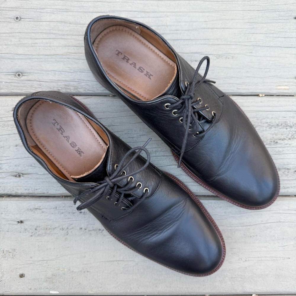 Trask Landry Black Leather Lace Up Oxfords size 11 M